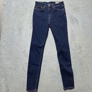 Rag & Bone Nina High Rise Ankle Skinny Jeans Button Fly Womens 27 90's‎ Boho